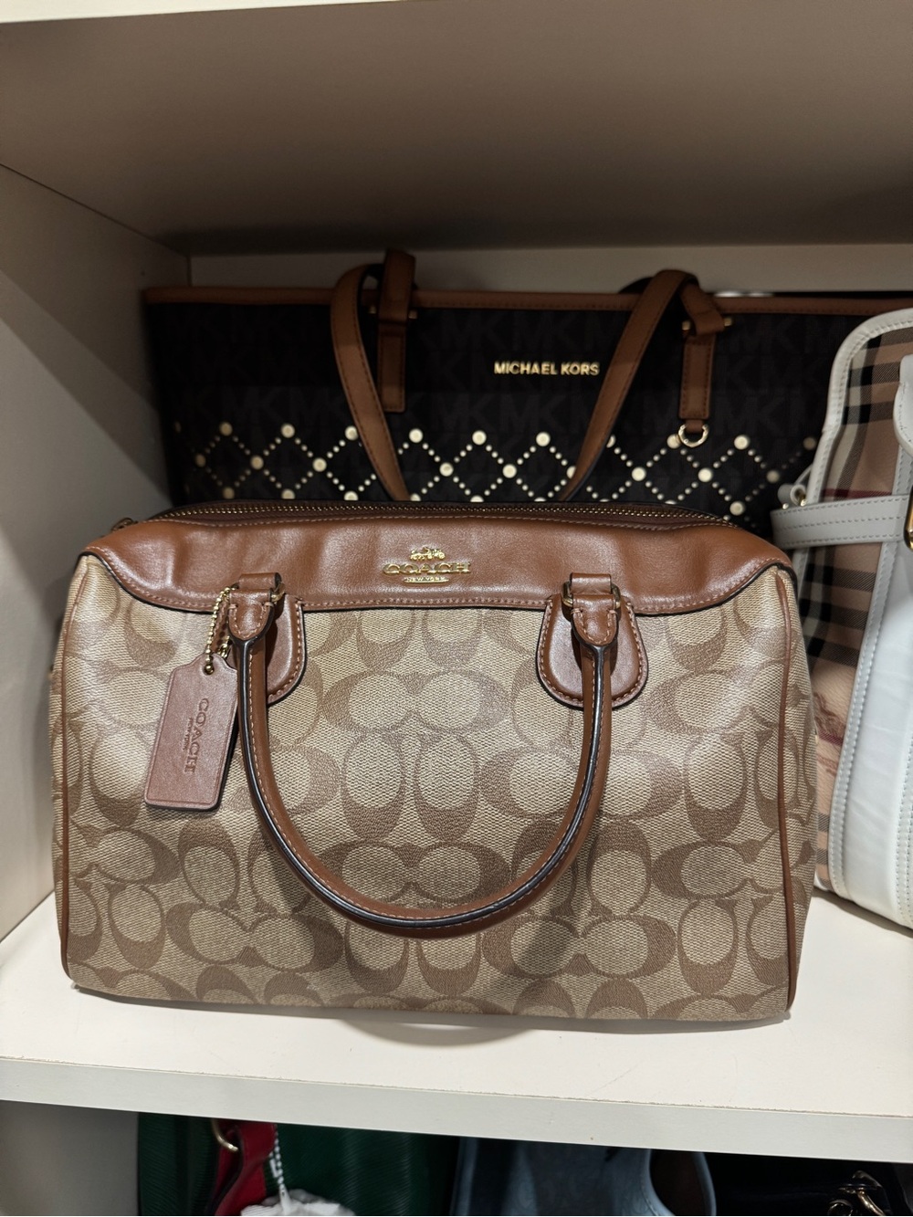 Coach Rowan Signature Canvas Satchel in Brown